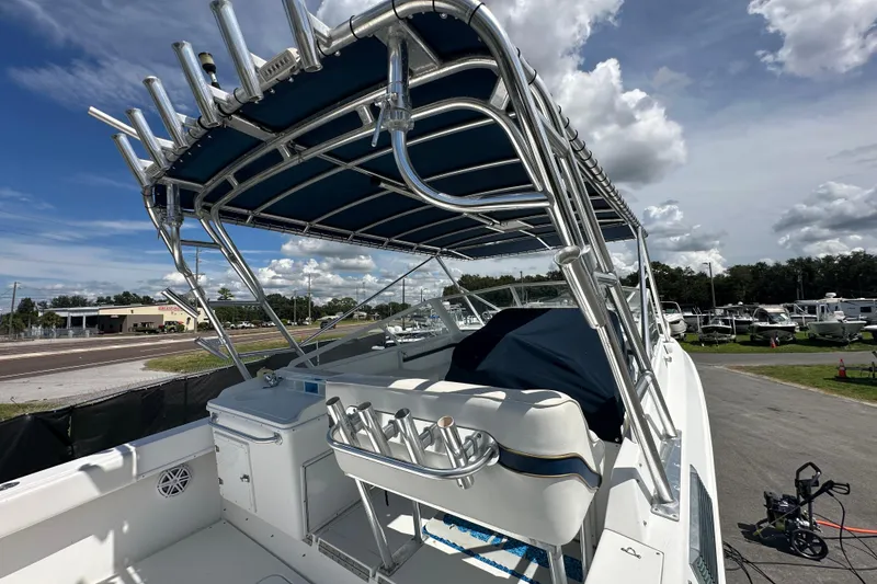 Slide: The Image of Simrad marine display showing vessel data on a 2001 Contender 35 Side Console. - 24