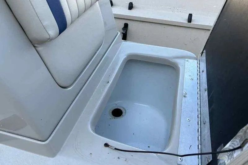 Slide: The Image of Boat seat with storage compartment, G3 Bay 17, 2021 model. - 10