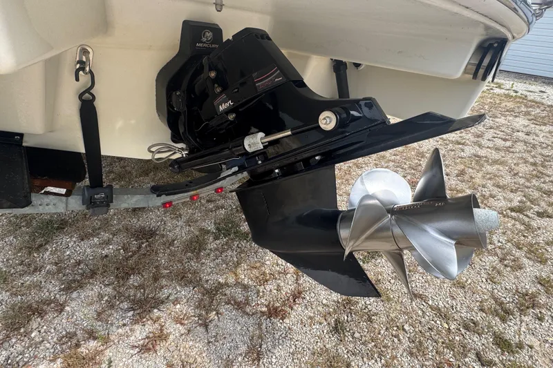 Slide: The Image of 2007 Formula 240 Bowrider boat with Mercury outdrive and stainless steel propeller. - 21