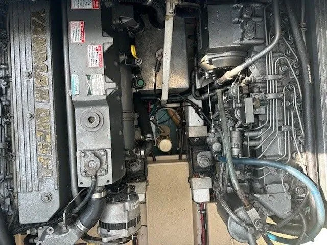 Slide: The Image of Engine compartment of a 1987 Shamrock 31 GS with Yanmar diesel engine. - 16