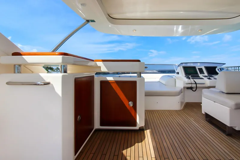 Slide: The Image of Luxurious 2011 Azimut 70 yacht deck with sleek design and modern amenities. - 46