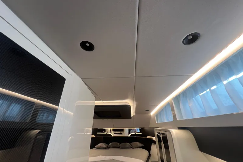 Slide: The Image of Luxurious interior of 2023 Canados 493 Gladiator yacht with modern design and ambient lighting. - 24