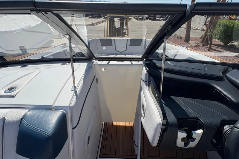 Slide: The Image of 2018 Nautique Super Air Nautique G25 interior with sleek seating and modern design. - 10