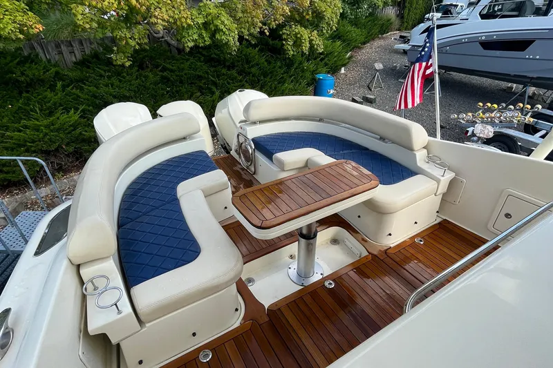 Slide: The Image of 2016 Chris-Craft Launch 36 boat with elegant seating and wooden deck. - 54