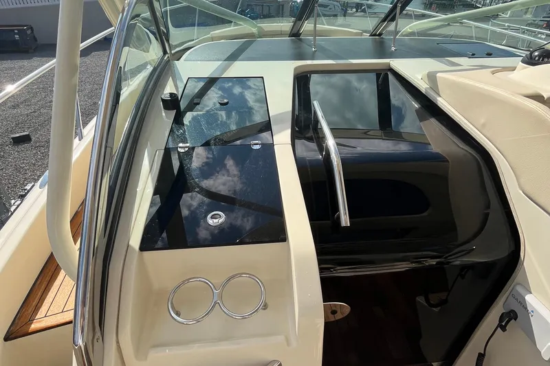 Slide: The Image of 2016 Chris-Craft Launch 36 boat interior with sleek design and modern controls. - 65