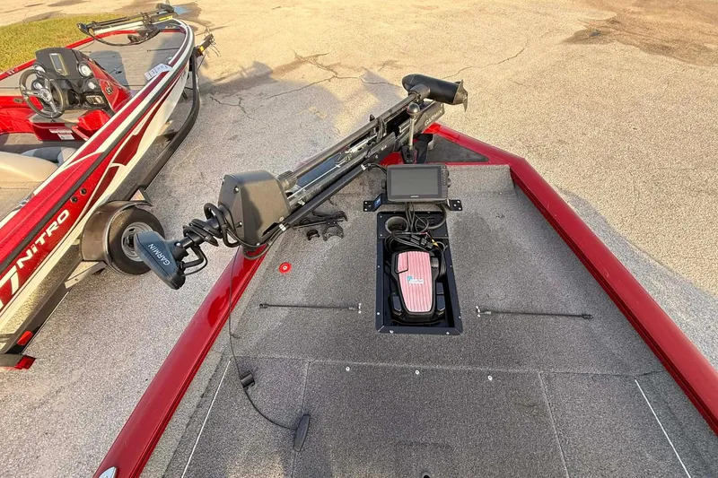 Slide: The Image of 2019 Tracker Pro Team 190 TX Tournament Edition boat with Garmin equipment on deck. - 4