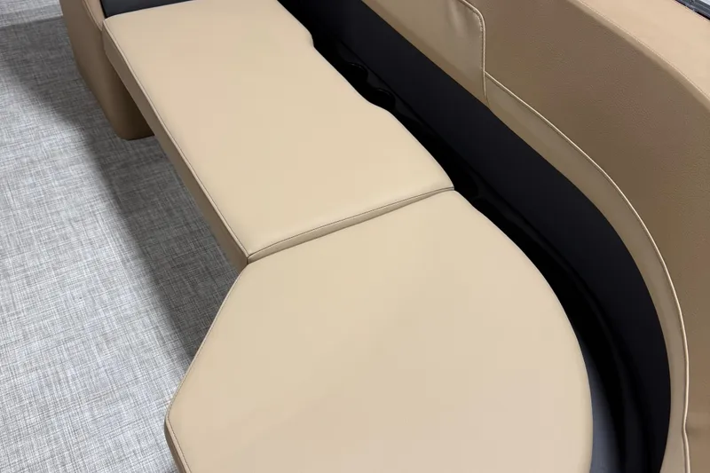 Slide: The Image of Beige seating on 2026 Lowe LS 210 boat, featuring sleek design and comfortable upholstery. - 6