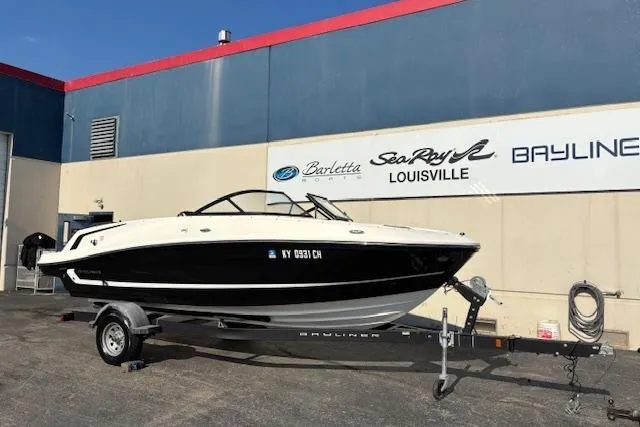 Slide: The Image of 2021 Bayliner VR5 Bowrider I/O on trailer at dealership, Louisville. - 4