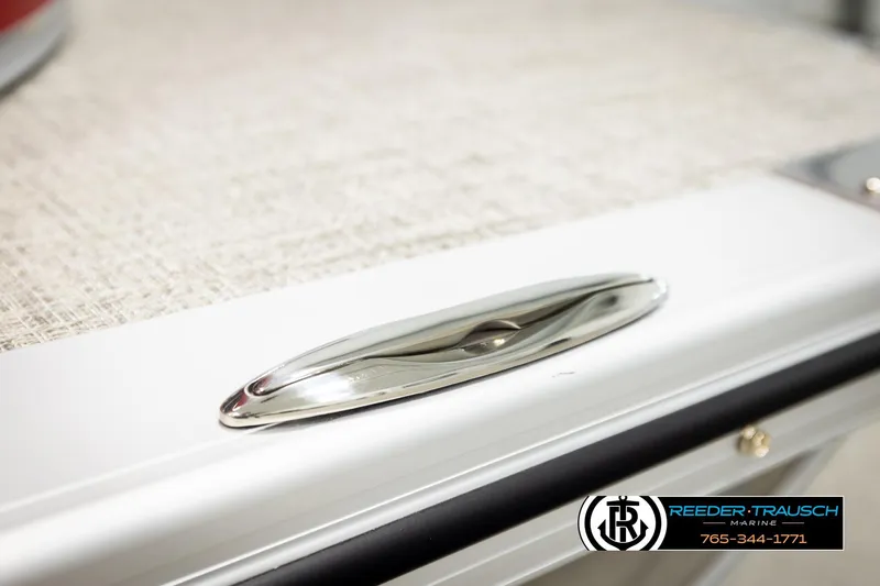 Slide: The Image of 2026 Avalon LSZ Vrl boat detail with sleek chrome cleat and textured surface. - 52