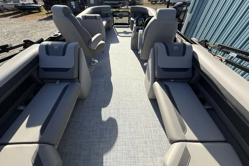 Slide: The Image of 2026 Premier 220 Sunscape RF boat interior with luxurious seating and modern design. - 26