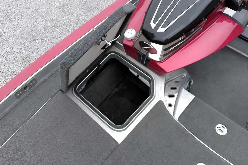 Slide: The Image of 2015 Ranger Z521C Ranger Cup Equipped boat storage compartment, open lid, and sleek design. - 20