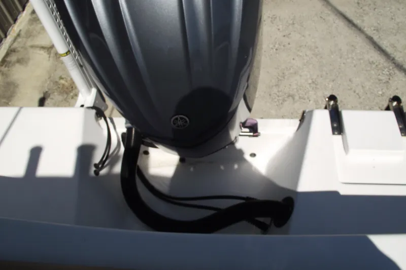 Slide: The Image of 2022 Sportsman Open 232 Center Console boat engine detail. - 37
