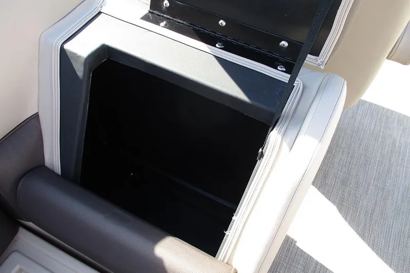 Slide: The Image of Open storage compartment in 2026 Bentley Pontoons 243 Fish CWT boat. - 32