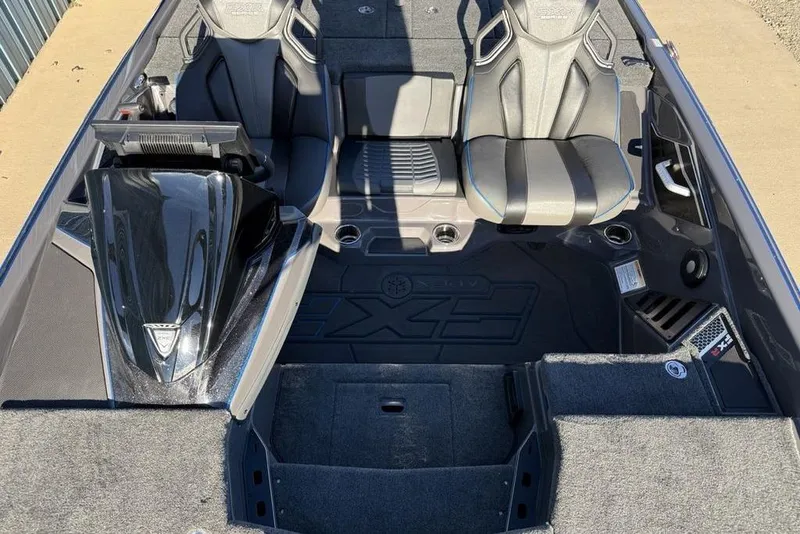 Slide: The Image of 2026 Skeeter FXR20 Apex boat interior with sleek seating and modern design. - 12