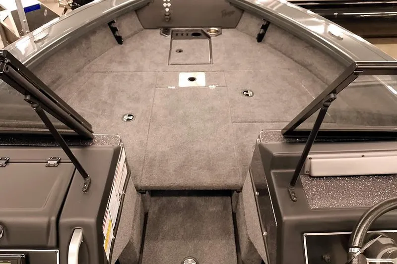 Slide: The Image of 2026 Ranger VX1988 WT boat interior with spacious deck and modern design. - 11