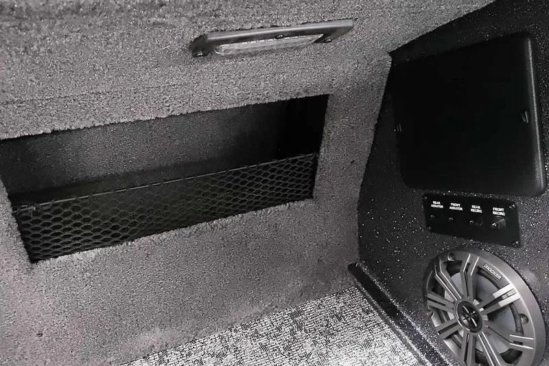 Slide: The Image of Interior of 2026 Ranger VX1988 WT with speaker and storage compartment. - 29