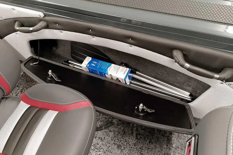 Slide: The Image of Interior storage compartment of 2026 Ranger VX1988 WT boat with seats and accessories. - 31