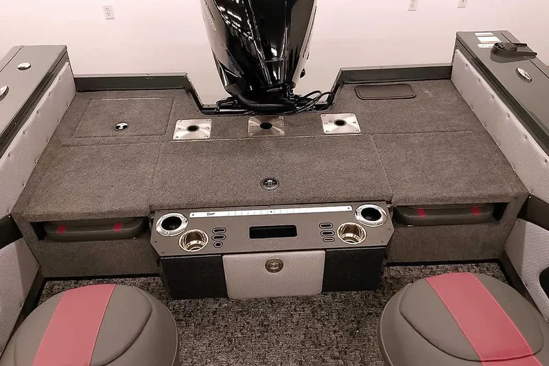 Slide: The Image of Interior of 2026 Ranger VX1988 WT boat with seating and storage compartments. - 32