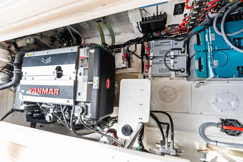 Slide: The Image of Engine room of 2025 Makai M37 with Yanmar engine and Mastervolt batteries. - 48