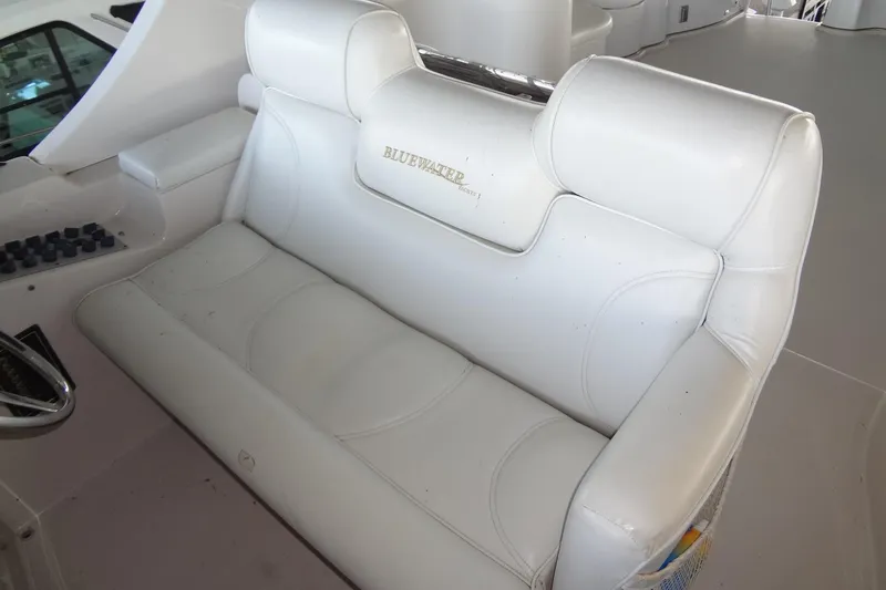 Slide: The Image of White leather seating on 2008 Bluewater 5200 Signature Edition yacht. - 26
