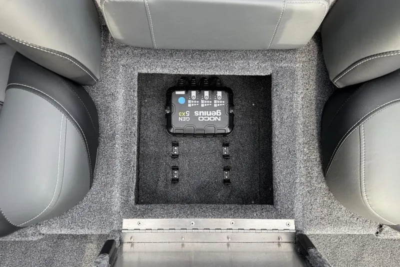 Slide: The Image of Interior of 2026 Tracker Pro Team 175 boat with NOCO Genius charger. - 20