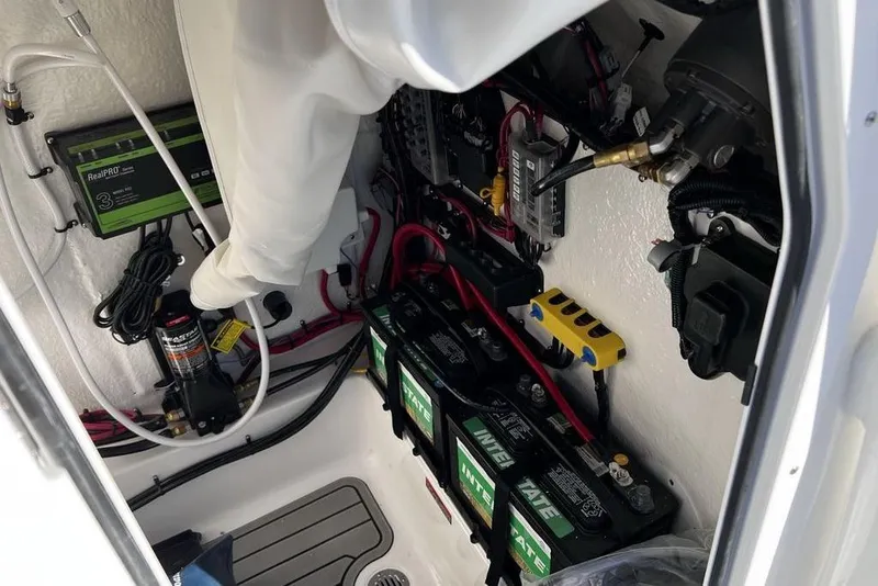 Slide: The Image of Electrical system setup in a 2026 Tidewater 2300 Carolina Bay boat. - 24