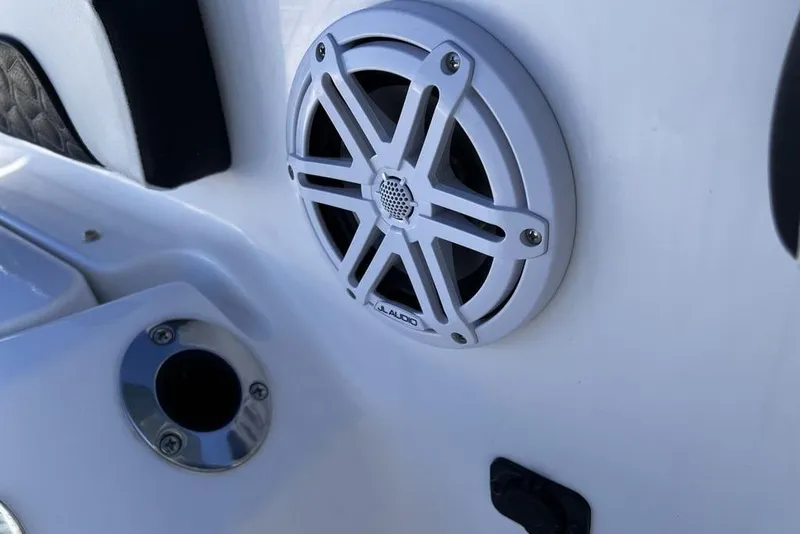 Slide: The Image of Close-up of a JL Audio speaker on a 2026 Tidewater 2300 Carolina Bay boat. - 37