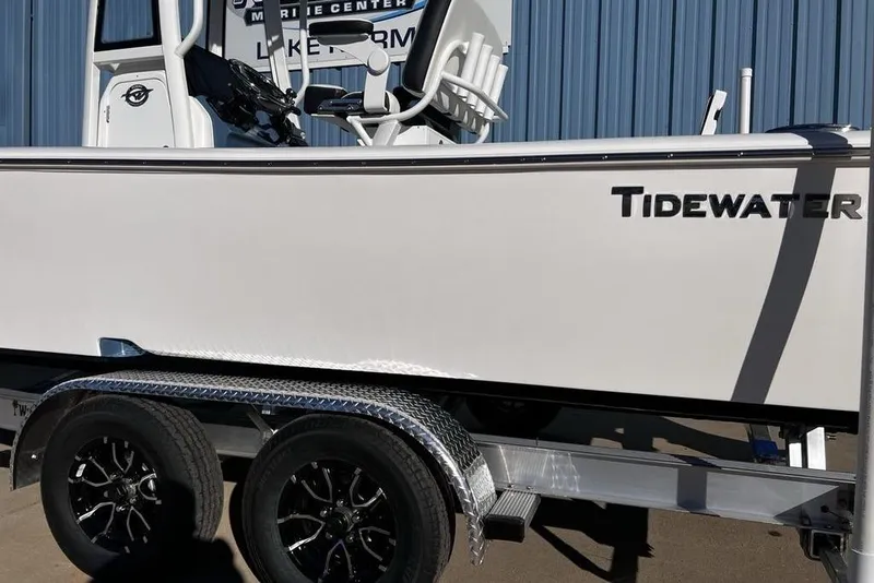 Slide: The Image of 2026 Tidewater 2300 Carolina Bay boat on trailer, side view. - 5