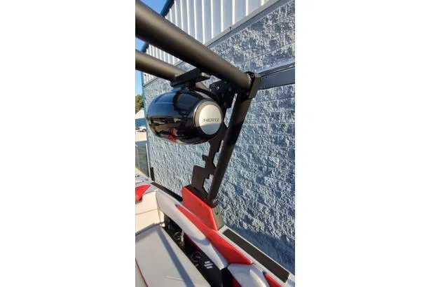 Slide: The Image of 2026 ATX Surf Boats 22 Type-S with mounted Hertz speaker system. - 10