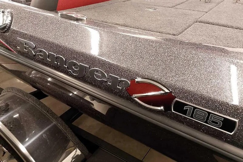 Slide: The Image of 2025 Ranger Z185 boat with metallic finish and logo detailing. - 3