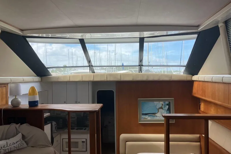 Slide: The Image of Bathroom interior of 1994 Silverton 41 Aft Cabin yacht with shower and sink. - 10