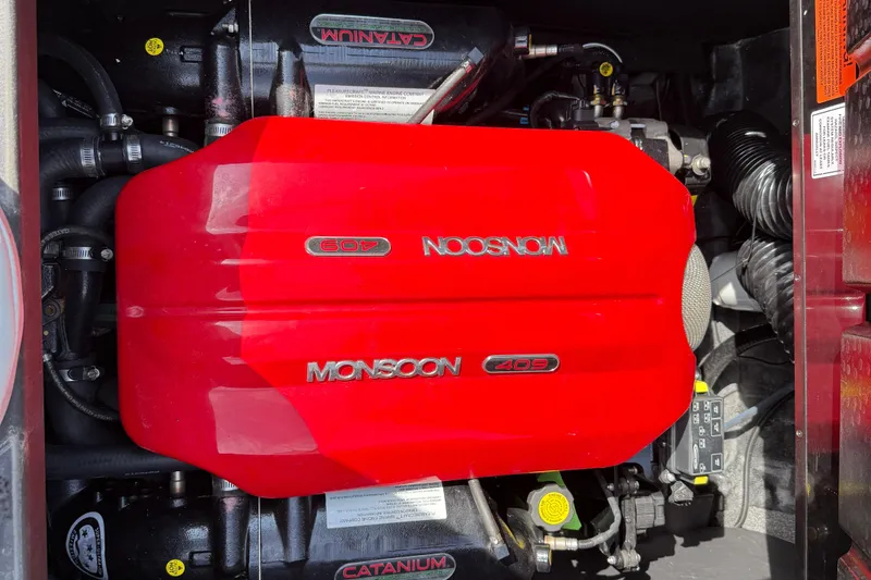 Slide: The Image of Red Monsoon 409 engine in 2019 Axis A24 boat, showcasing powerful performance. - 23
