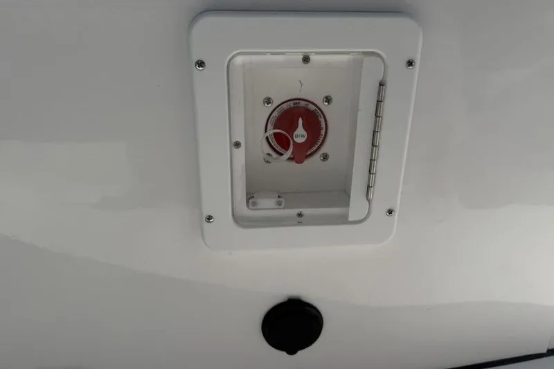 Slide: The Image of 2026 Tidewater 2500 Carolina Bay boat battery switch panel. - 34