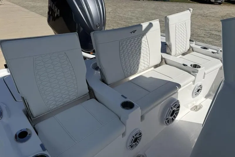 Slide: The Image of Luxury seating on 2026 Tidewater 2500 Carolina Bay boat with Yamaha engine. - 36