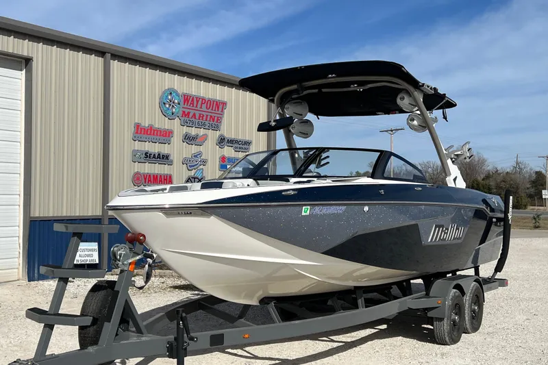 Slide: The Image of 2021 Malibu Wakesetter 25 LSV boat on trailer at Waypoint Marine dealership. - 4