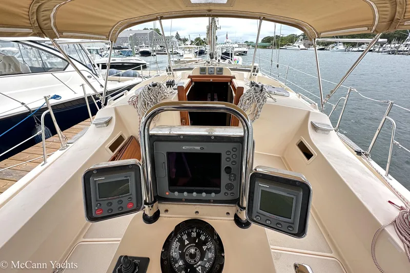 Slide: The Image of Cockpit view of 2010 Island Packet Estero sailboat with navigation instruments. - 5