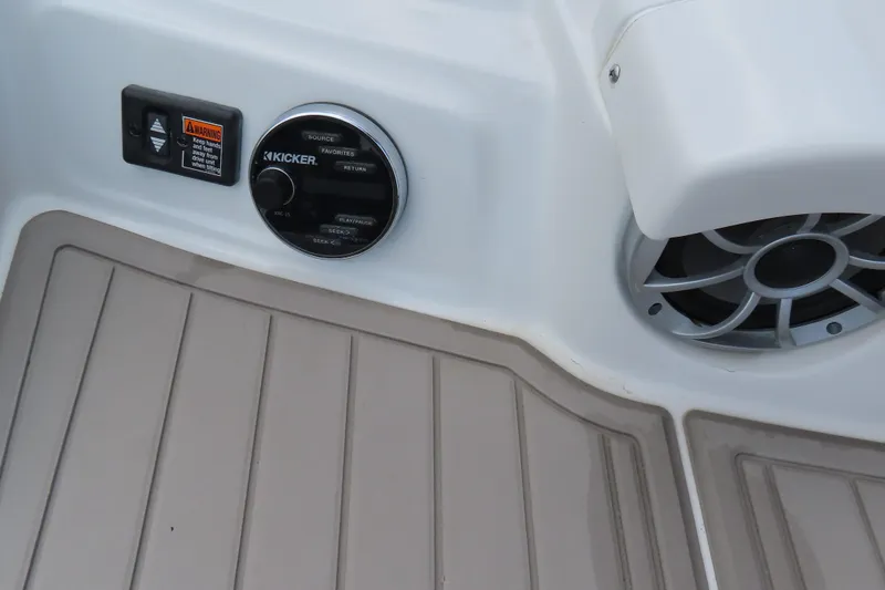 Slide: The Image of 2019 C 285ss boat audio controls and speaker on deck. - 24