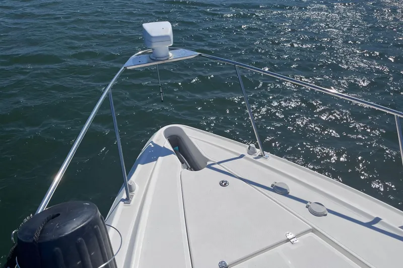 Slide: The Image of Bow of 2007 Cruisers Yachts 370 Express on sparkling water. - 28