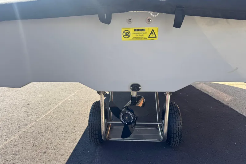 Slide: The Image of Rear view of 2025 Go-Float Vortex with visible propeller and warning label. - 11