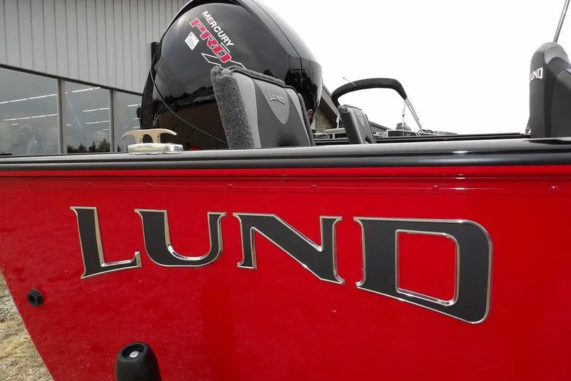 Slide: The Image of Red 2022 Lund 1875 Impact Sport boat with Mercury Pro engine. - 46