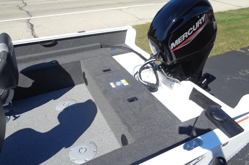 Slide: The Image of 2026 Lund 1650 Rebel XL SS boat with Mercury outboard motor, interior view. - 7