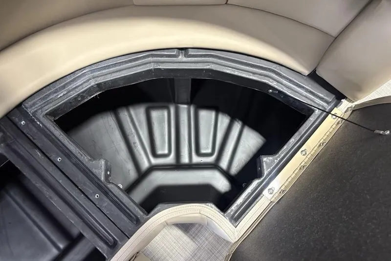 Slide: The Image of Storage compartment in 2026 Premier 220 Sunscape RF boat, featuring durable interior design. - 21