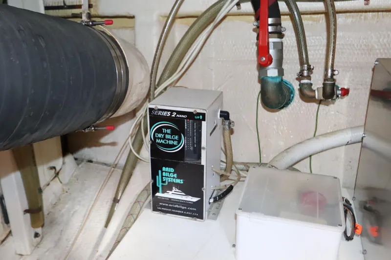 Slide: The Image of Bilge system in 1993 Grand Banks 46 Classic yacht engine room. - 121