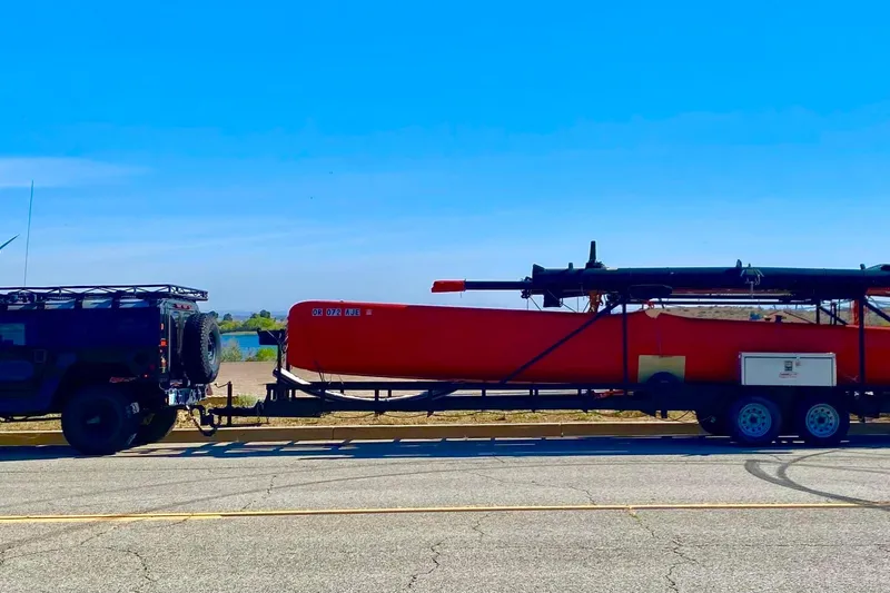 Slide: The Image of Trailer transporting a 2011 Marstrom MC 32 catamaran on her trailer - 7