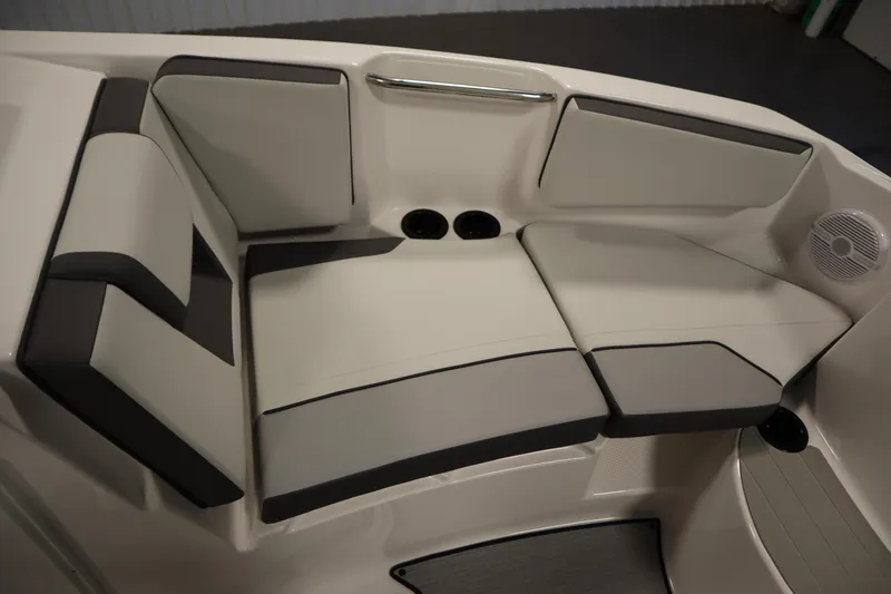 Slide: The Image of 2026 Yamaha Boats SX220 interior seating with sleek, modern design and comfortable upholstery. - 13