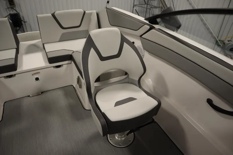 Slide: The Image of 2026 Yamaha Boats SX220 interior with modern seating and sleek design. - 30