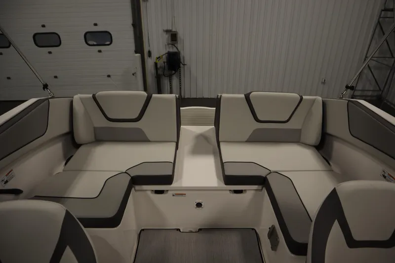 Slide: The Image of 2026 Yamaha Boats SX220 interior seating with modern design and comfortable upholstery. - 34