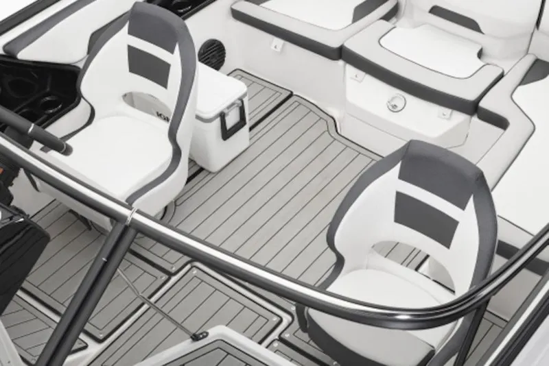 Slide: The Image of 2026 Yamaha Boats 195S interior with sleek seating and modern design. - 5