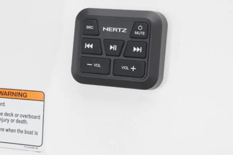 Slide: The Image of Control panel on 2026 Yamaha Boats 195S, featuring audio system buttons. - 6