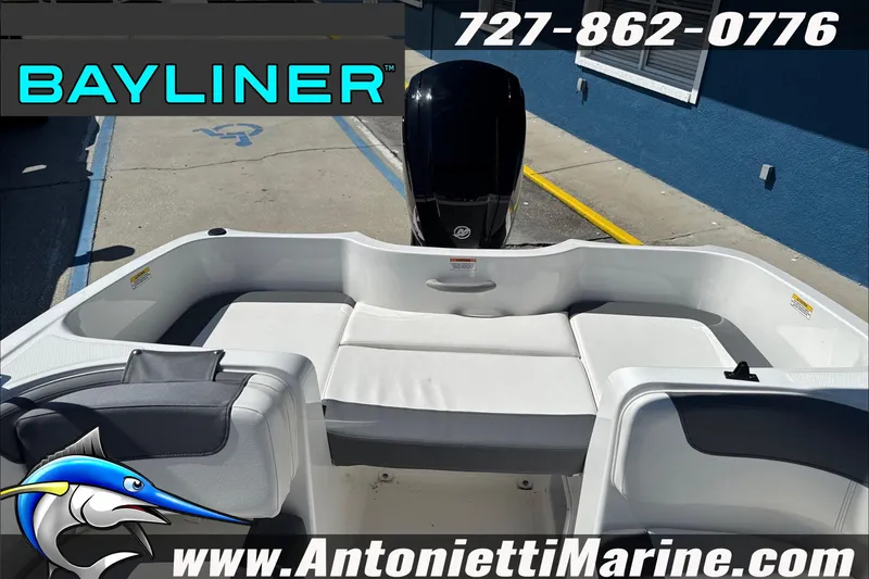 Slide: The Image of 2026 Bayliner Element E16 boat interior with seating, displayed at Antonietti Marine. - 30